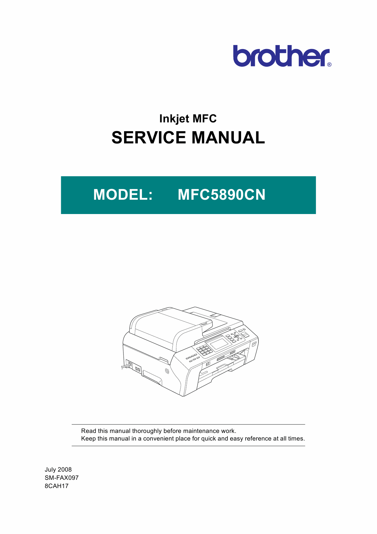 Brother Inkjet-MFC 5890CN Service Manual and Parts-1